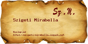 Szigeti Mirabella névjegykártya